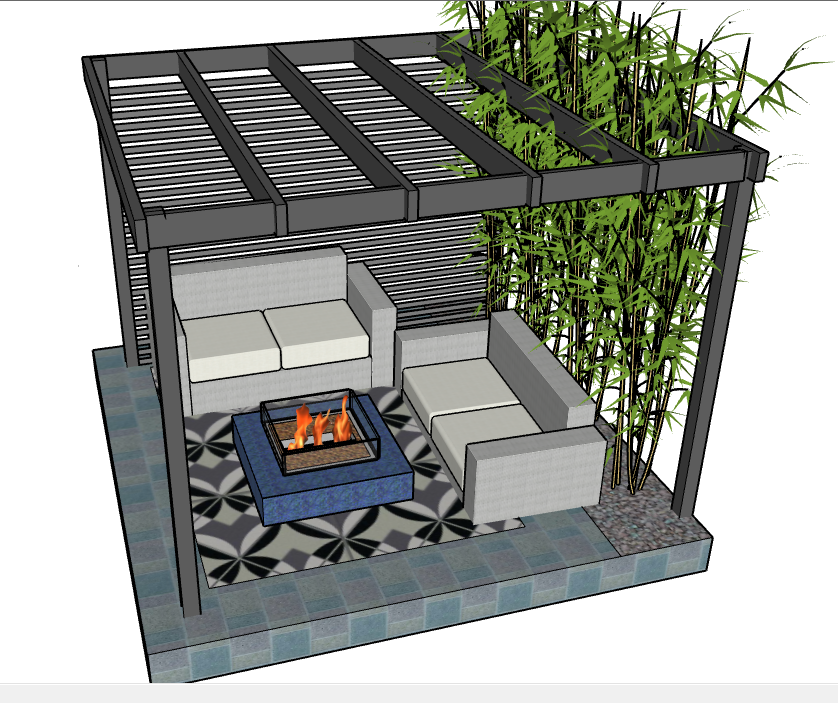Pergola Seating Area 3D Pergola Seating Area 3D